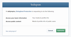 Instagram API authorize