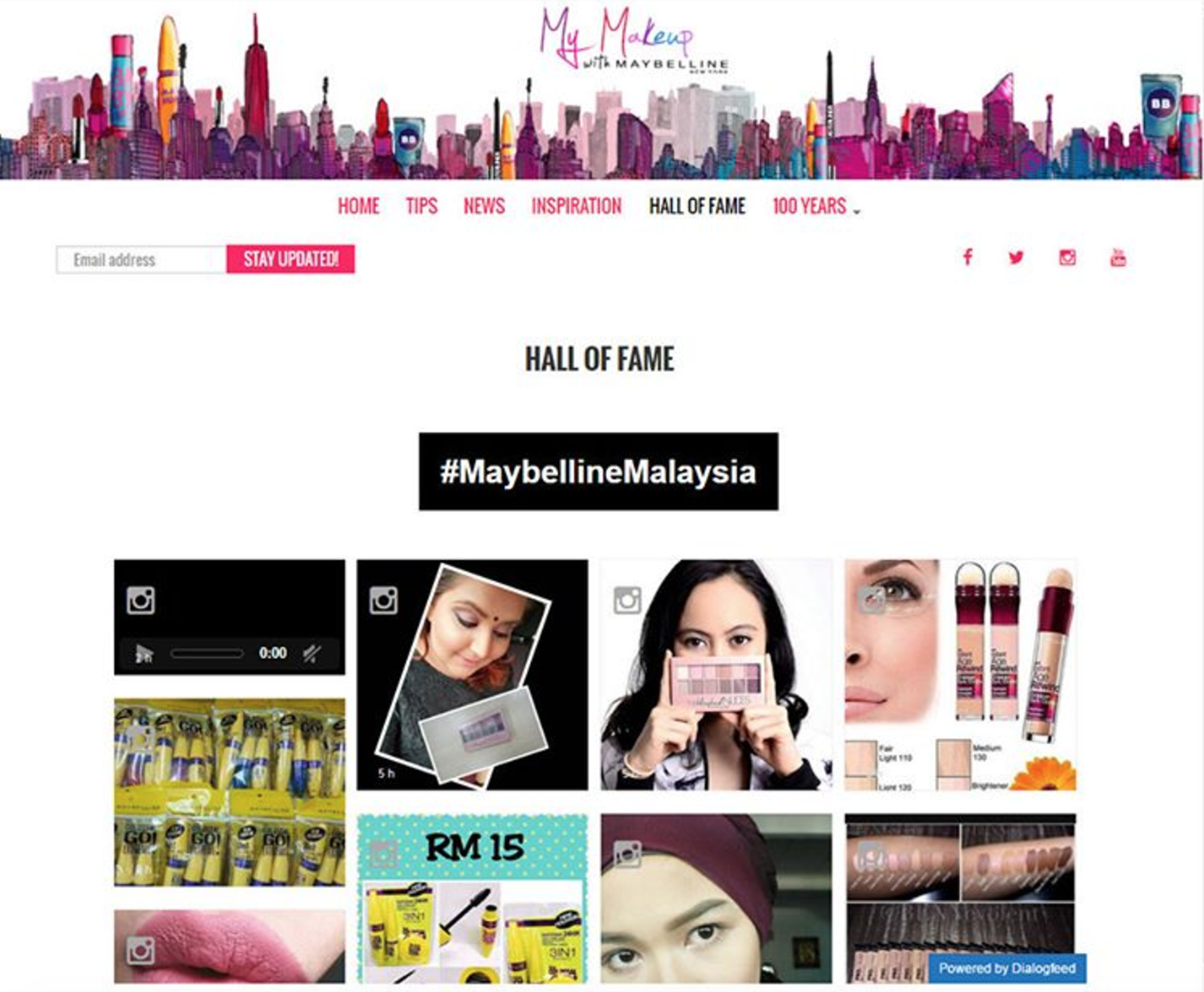 Dialogfeed has made a hashtag campaign for the social wall of Maybelline